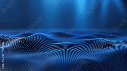 Abstract picture of blue texture effect in digital technology design. Seamless modern art of futuristic energy in system structure with diagram pattern perfect for cyberspace style background. AIG53.