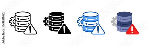 Risk management database icon set bundle. Multi style icon collection perfect for websites, apps, and presentations. Simple vector icon collection