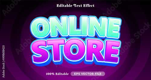online store editable text effect, 3d typography in graphic styles
