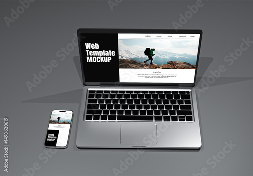 Laptopand Phone Screen Mockup For UI Design
