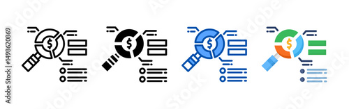 Fundamental analysis icon set bundle. Multi style icon collection perfect for websites, apps, and presentations. Simple vector icon collection