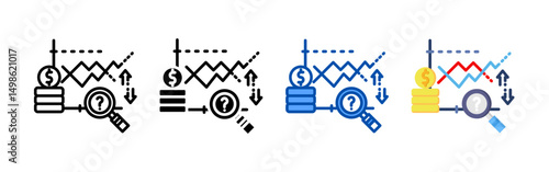 Predictive chart icon set bundle. Multi style icon collection perfect for websites, apps, and presentations. Simple vector icon collection