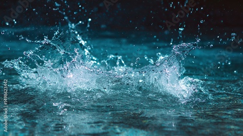 Wallpaper Mural Dynamic water splash in blue tones, abstract motion blur conveying fluid energy and movement Torontodigital.ca