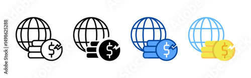 Recession icon set bundle. Multi style icon collection perfect for websites, apps, and presentations. Simple vector icon collection