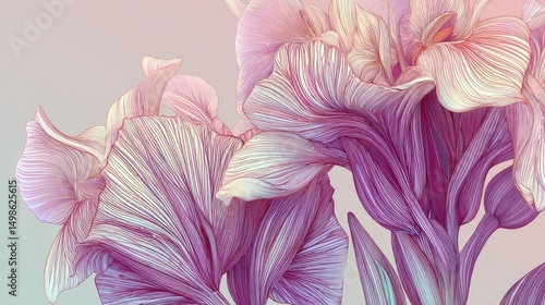 Elegant Floral Design with Delicate Pink and Lavender Petals