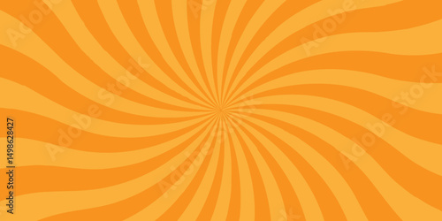 Abstract orange sunburst ray and vector illustration background. Modern stipes line ray grunge design beam pattern texture.