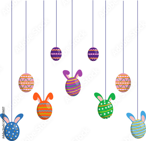 Hanging Bunny Easter Egg Decoration