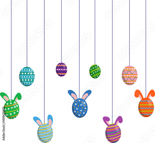 Hanging Bunny Easter Egg Decoration
