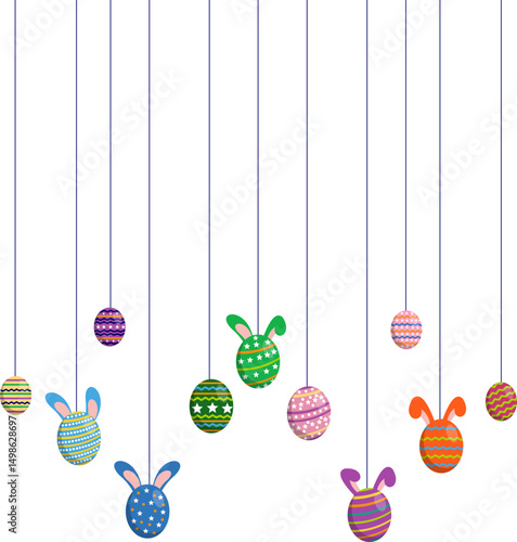 Hanging Bunny Easter Egg Decoration
