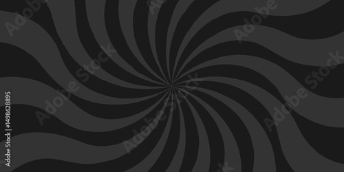 Abstract black and gray backdrop sunburst ray and vector illustration background. Modern stipes line ray spiral design beam pattern texture.	
