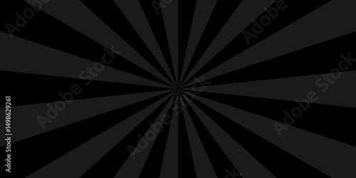 Abstract black and gray backdrop sunburst ray and vector illustration background. Modern stipes line ray spiral design beam pattern texture.	
