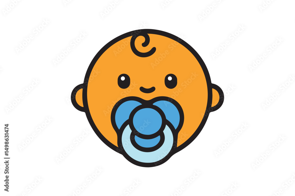 Baby pacifier icon silhouette illustration with white background.02 Baby pacifier icon silhouette illustration with white background.02