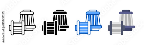 Air filter icon set bundle. Multi style icon collection perfect for websites, apps, and presentations. Simple vector icon collection