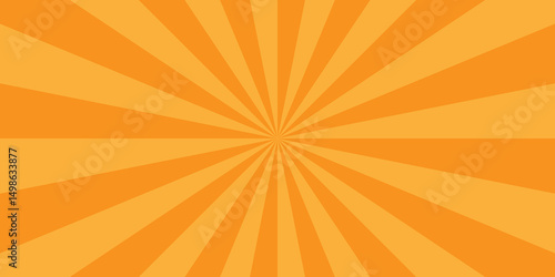 Abstract orange sunburst ray and vector illustration background. Modern stipes line ray grunge design beam pattern texture.	
