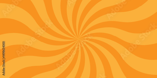 Abstract orange sunburst ray and vector illustration background. Modern stipes line ray grunge design beam pattern texture.
