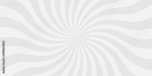 Abstract white and gray pop creative cartoon sunburst ray and vector illustration background. Modern stipes line ray spiral design beam pattern texture.	
