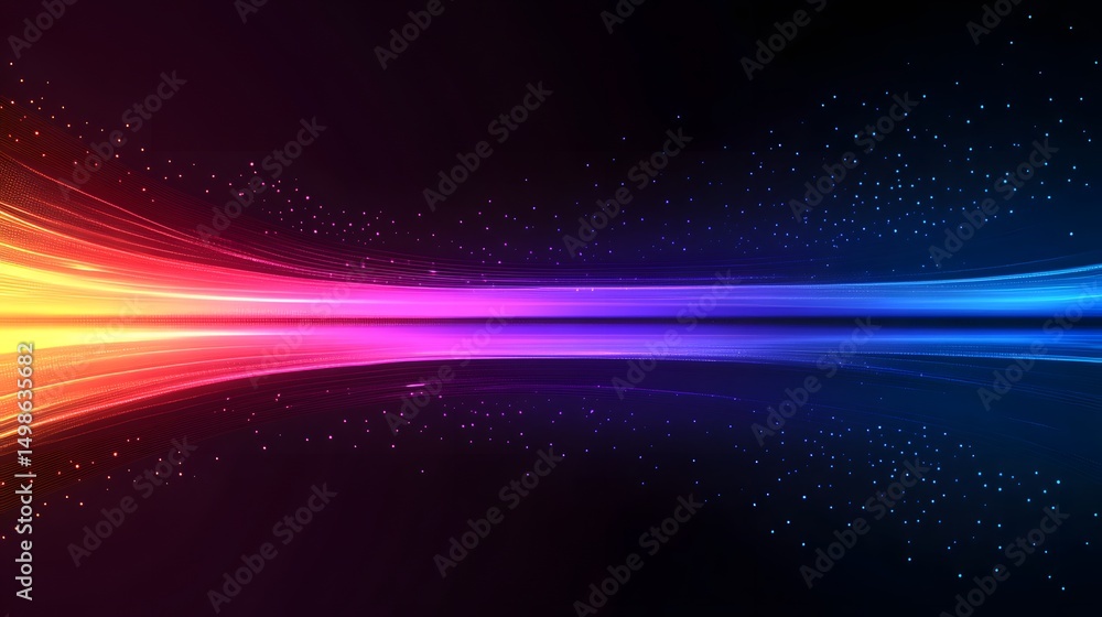 Fototapeta premium Vibrant, colorful abstract design with luminous lines.
