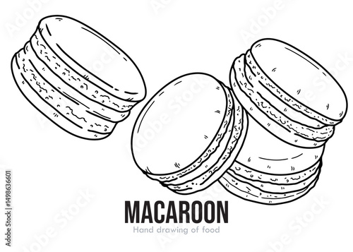 hand drawn vector illustration of a macaroon
