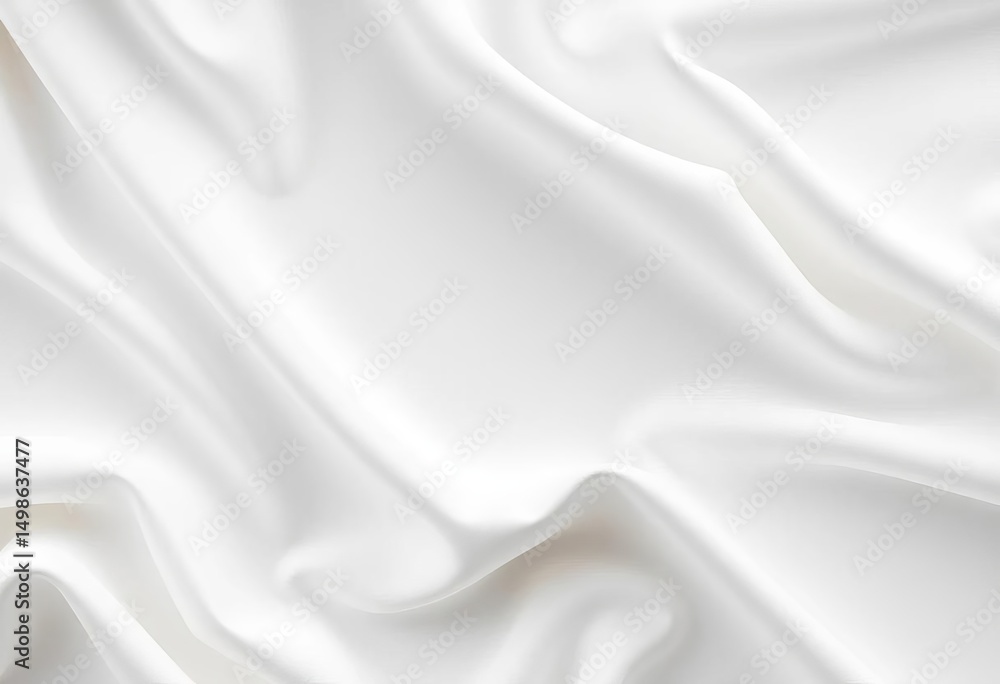 Smooth white fabric wallpaper with subtle ripples and folds, minimal, material Smooth white fabric wallpaper with subtle ripples and folds, minimal, material