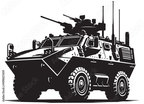 Armored Fighting Vehicle Illustration Heavy Military Weapon Concept for Defense