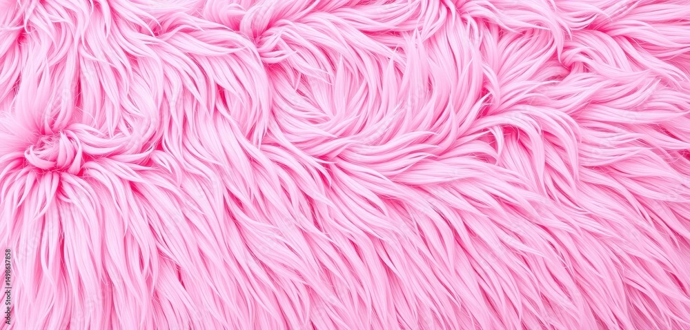 Fototapeta premium Soft, plush pink fur texture against a pale pink Valentine's Day background, pastel, festive