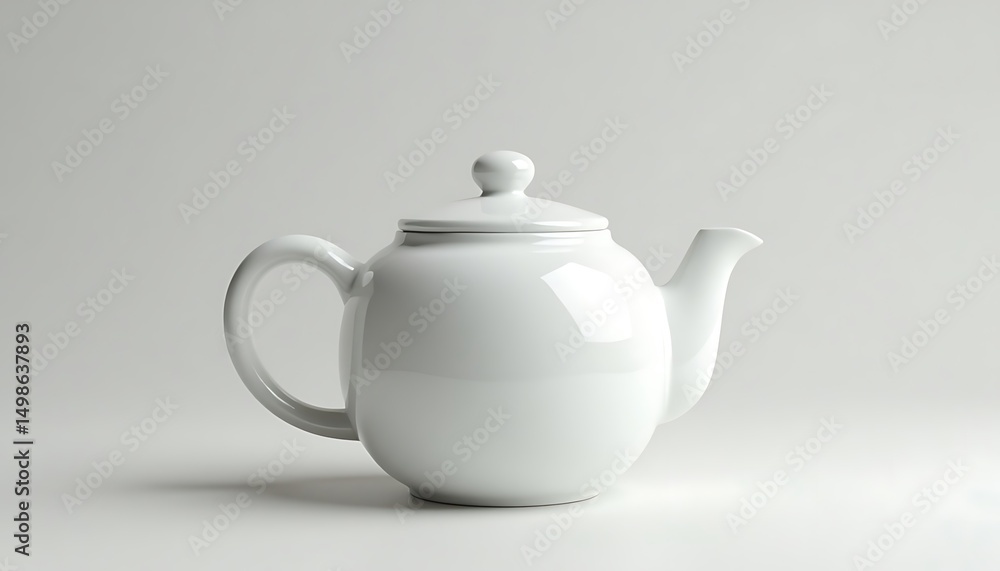 Elegant White Teapot Still Life on Bright Background Elegant White Teapot Still Life on Bright Background