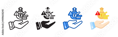 Corruption icon set bundle. Multi style icon collection perfect for websites, apps, and presentations. Simple vector icon collection