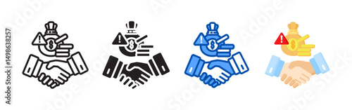 Bribery icon set bundle. Multi style icon collection perfect for websites, apps, and presentations. Simple vector icon collection