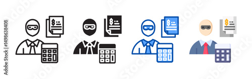Accounting icon set bundle. Multi style icon collection perfect for websites, apps, and presentations. Simple vector icon collection