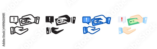 Bribery icon set bundle. Multi style icon collection perfect for websites, apps, and presentations. Simple vector icon collection