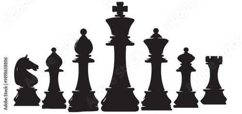Strategic chessboard pieces silhouette illustration enhancing your game analysis and strategy