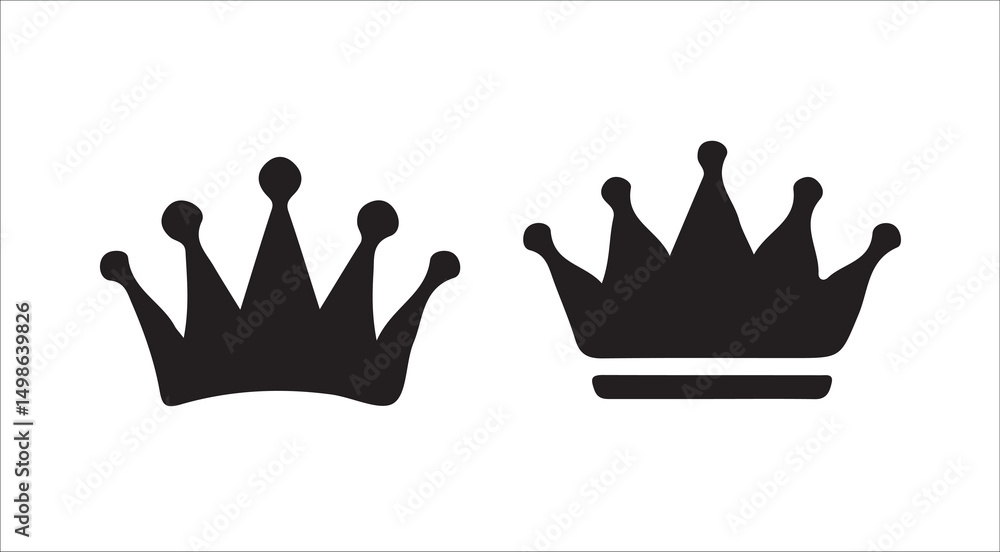 Elegant Crown Symbol in Flat Design Elegant Crown Symbol in Flat Design