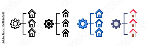 Property management icon set bundle. Multi style icon collection perfect for websites, apps, and presentations. Simple vector icon collection