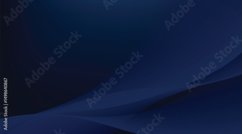 Blue Abstract curve and wave on navy blue background