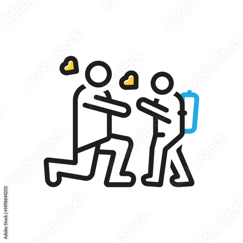 Multi color icon for parent love