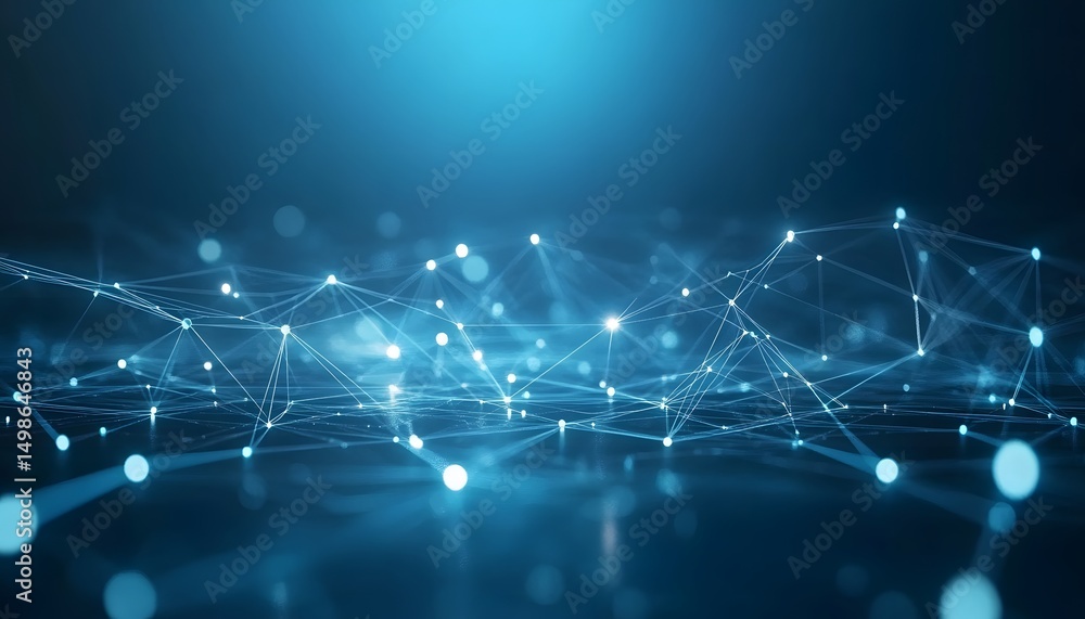 Obraz premium Abstract digital network design in deep blue tones.