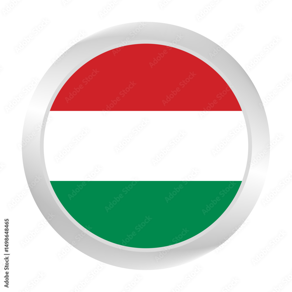 Flag of Hungary. Circle flag icon logo. Round flag. Flag icon. Standard color. Digital illustration. Vector illustration. Flag of Hungary. Circle flag icon logo. Round flag. Flag icon. Standard color. Digital illustration. Vector illustration.