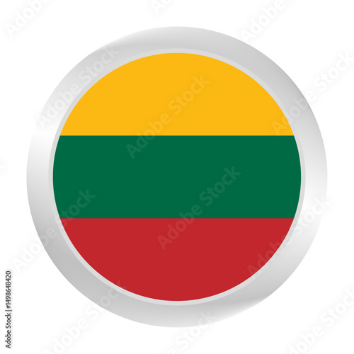 Flag of lithuania. Circle flag icon logo. Round flag. Flag icon. Standard color. Digital illustration. Vector illustration. Free Download Flag of lithuania. Circle flag icon logo. Round flag. Flag icon. Standard color. Digital illustration. Vector illustration. - GFXLoad
