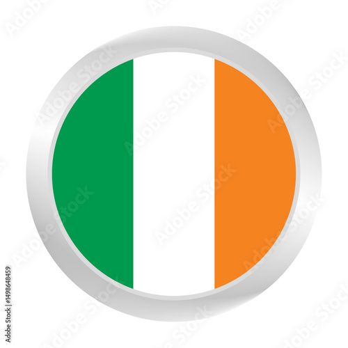 Flag of Ireland. Circle flag icon logo. Round flag. Flag icon. Standard color. Digital illustration. Vector illustration. Free Download Flag of Ireland. Circle flag icon logo. Round flag. Flag icon. Standard color. Digital illustration. Vector illustration. - GFXLoad