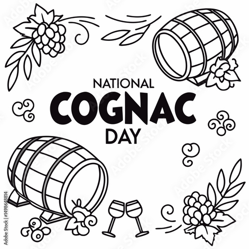 NATIONAL COGNAC DAY vector illustration