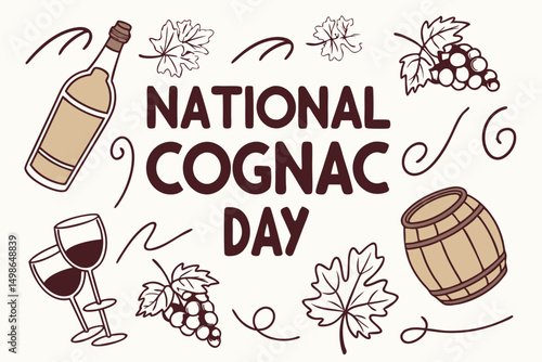 NATIONAL COGNAC DAY vector illustration