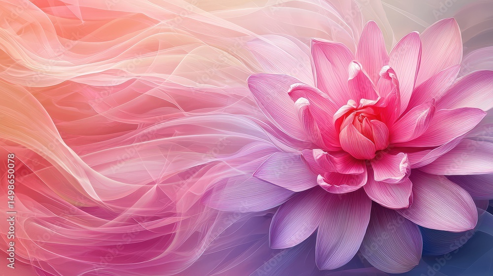 A close-up portrait of a pink lotus blossom with detailed shading and a soft gradient background highlighting its graceful form. A close-up portrait of a pink lotus blossom with detailed shading and a soft gradient background highlighting its graceful form.