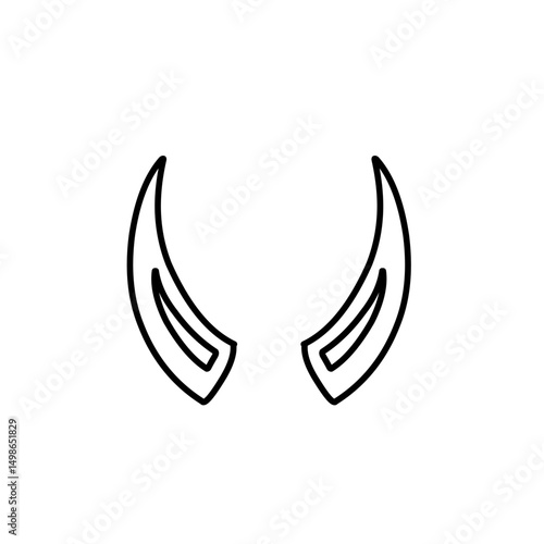 Free Download animal horn line art - GFXLoad