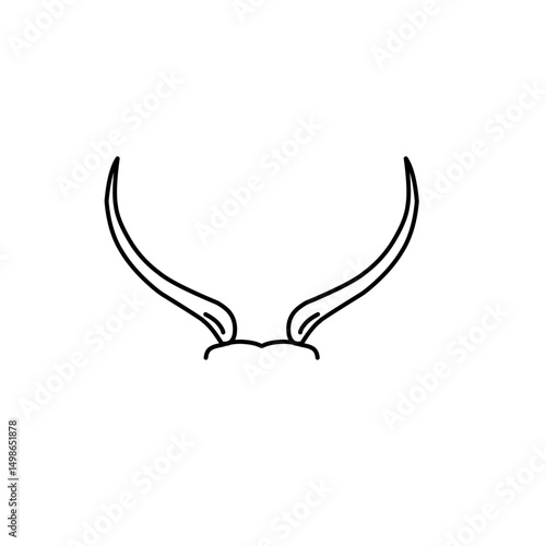 animal horn line art