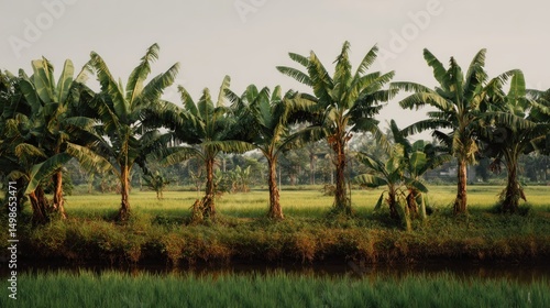 Wallpaper Mural Banana trees in rice paddy landscape Torontodigital.ca