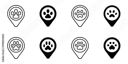 zoo pin location icon set