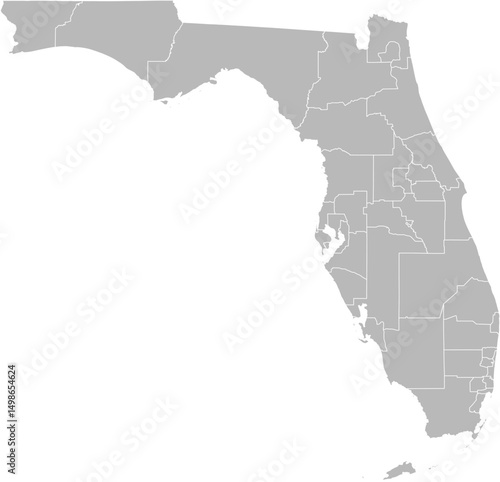 Florida state senate districts vector map (Web Mercator projection, PPT-compatible & fully editable)