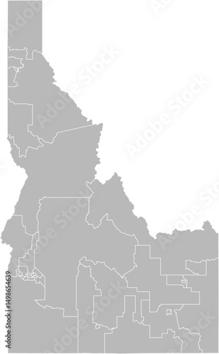 Idaho state senate districts vector map (Web Mercator projection, PPT-compatible & fully editable)