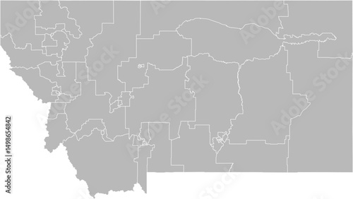 Montana state senate districts vector map (Web Mercator projection, PPT-compatible & fully editable)