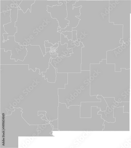New Mexico state senate districts vector map (Web Mercator projection, PPT-compatible & fully editable)